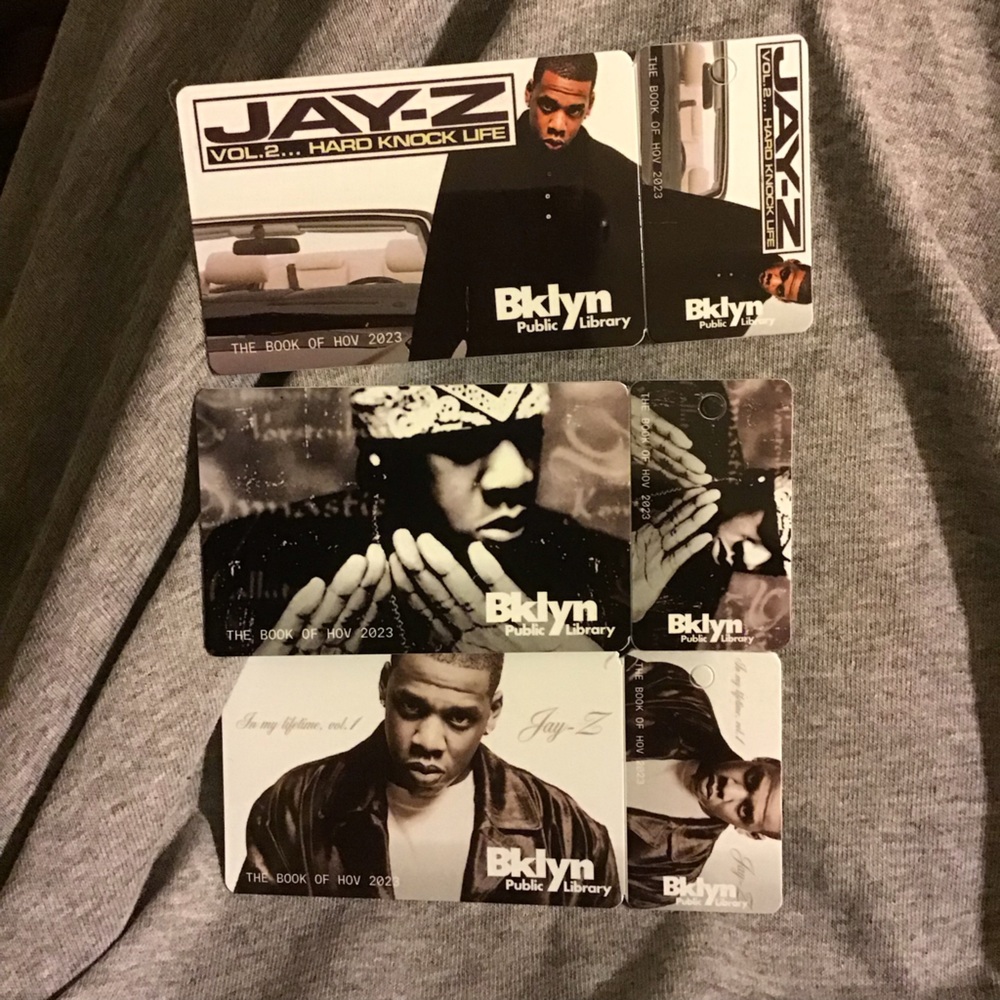 Three Jay Z Collectible library cards